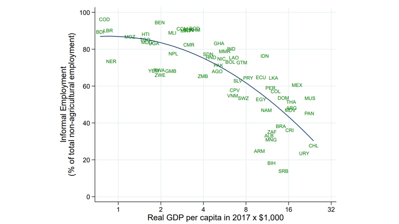 Graph showing informal employment in low and middle-income countries